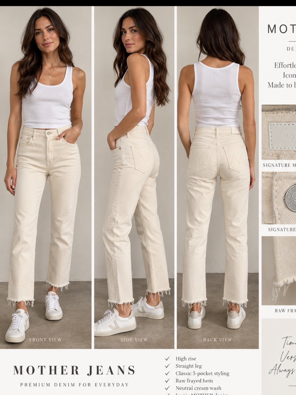 MOTHER - the insider crop step fray chalk it up jeans. 25